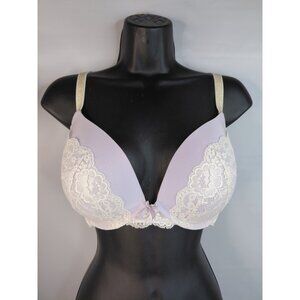 Victorias Secret Dream Angels Lightly Lined Lace Bra 38DD Lavender & Cream
